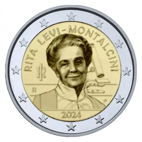 2 euros commémoratif Italie 2024 Rita Levi Montalcini Philantologie