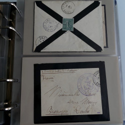 Collection lettres de deuil de France 1881-1967 en album.