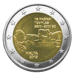 2 euros commémorative Malte 2019 - Temples Ta´Hagrat.