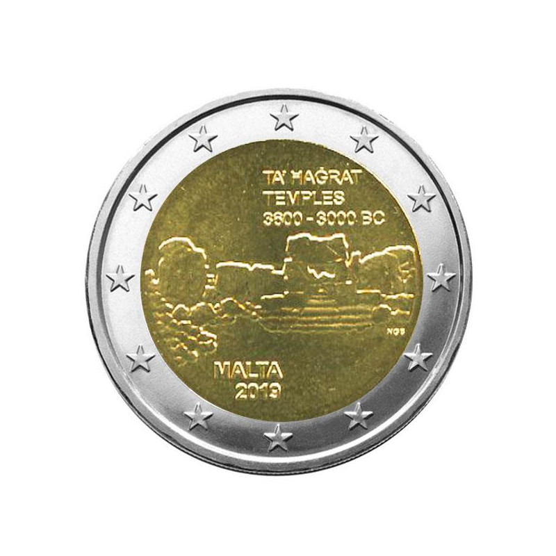 2 euros commémorative Malte 2019 - Temples Ta´Hagrat.