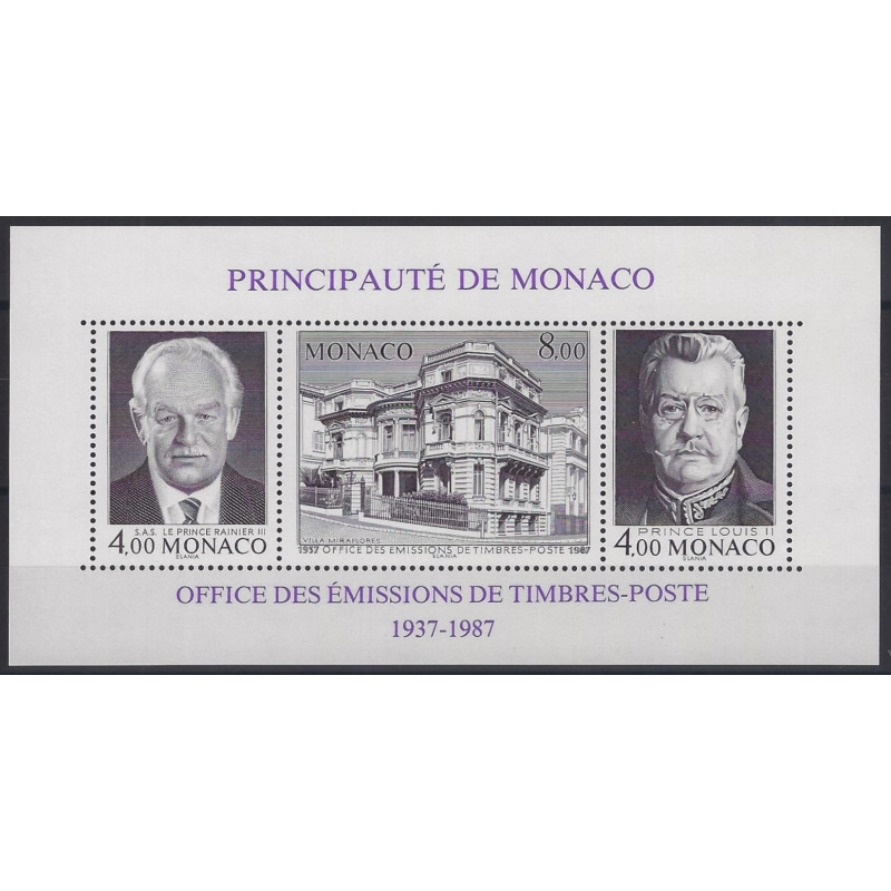 Monaco bloc-feuillet de timbres N°39 Cinquantenaire de l'O.E.T.P. neuf**.