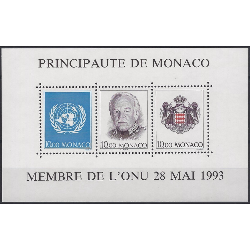 Monaco bloc-feuillet de timbres N°62 O.N.U. neuf**.