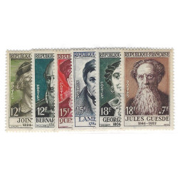 Célébrités 1957, timbres de France N° 1108-1113 série neuf**.