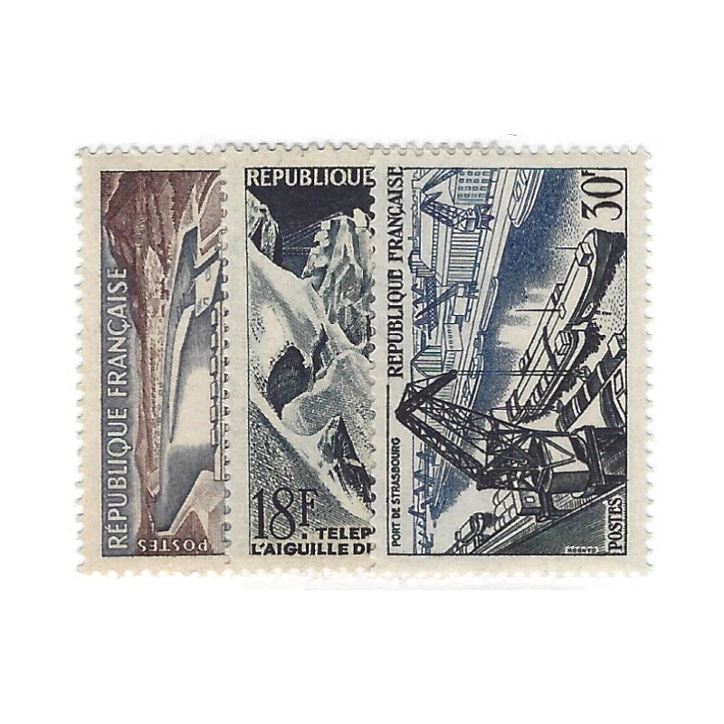 Réalisations techniques timbres N°1078-1080 série neuf**.