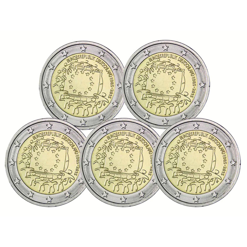 2 euros Allemagne 2015 - 30 ans du drapeau européen, les 5 ateliers.