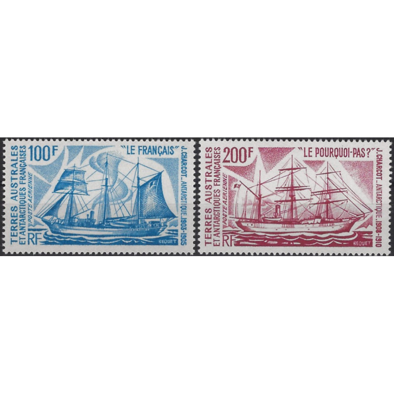 Bateaux d'expéditions antarctiques T.A.A.F. poste aérienne N°38-39 série neuf**.