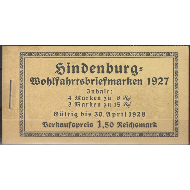 Allemagne 1927 carnet Hindenburg N°C394 neuf**.