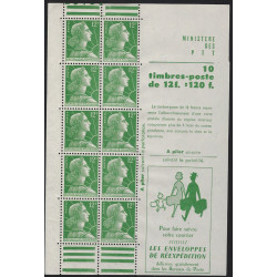 Carnet de 10 timbres Marianne de Muller N°1010-C 3 neuf**.