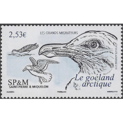 Le goéland arctique timbre poste aérienne de Saint Pierre et Miquelon N°86 neuf**.