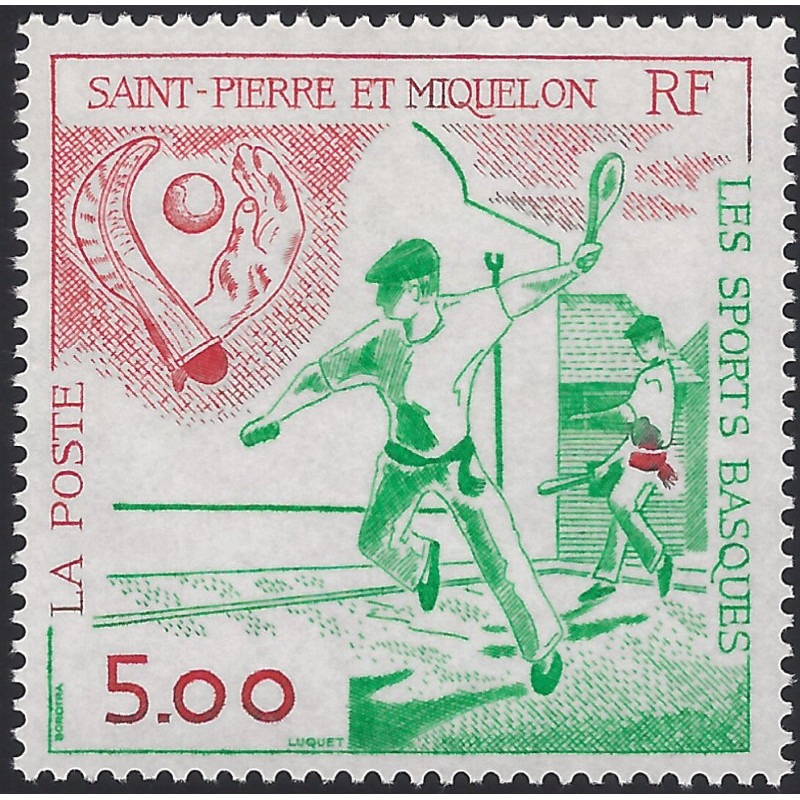 Les Sports Basques Timbre De Saint Pierre Et Miquelon N Neuf Philantologie