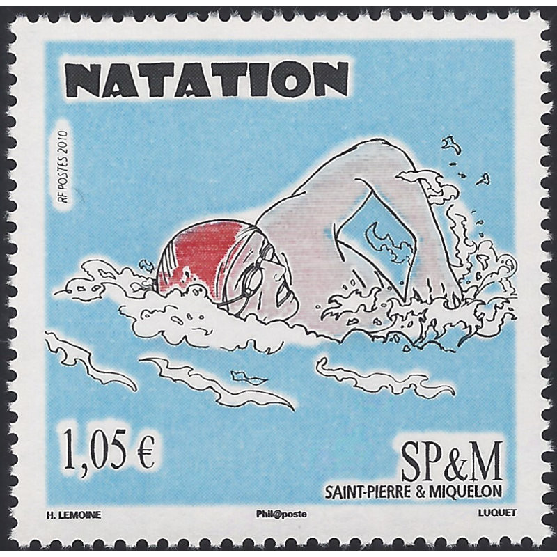 Natation Timbre De Saint Pierre Et Miquelon N982 Neuf Philantologie