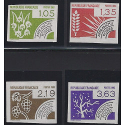 Les quatre saisons timbres préoblitérés N°178-181 série non dentelé neuf**.