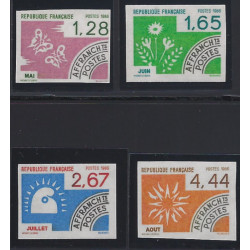 Les mois de l'année timbres préoblitérés N°190-193 série non dentelé neuf**.