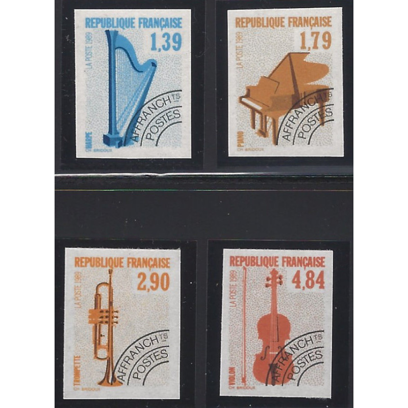 Instruments de musique timbres préoblitérés N°202-205 série non dentelé neuf**.