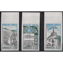 U.N.E.S.C.O. timbres de service N°88-90 série non dentelé neuf**.