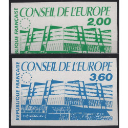 Conseil de l'Europe timbres de service N°96-97 série non dentelé neuf**.