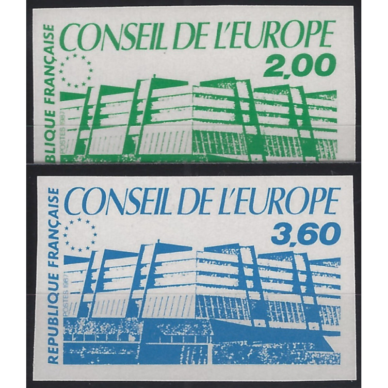 Conseil de l'Europe timbres de service N°96-97 série non dentelé neuf**.