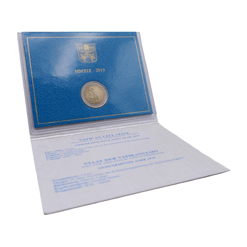 2 euros Vatican 2019 - Chapelle Sixtine en coffret BU.