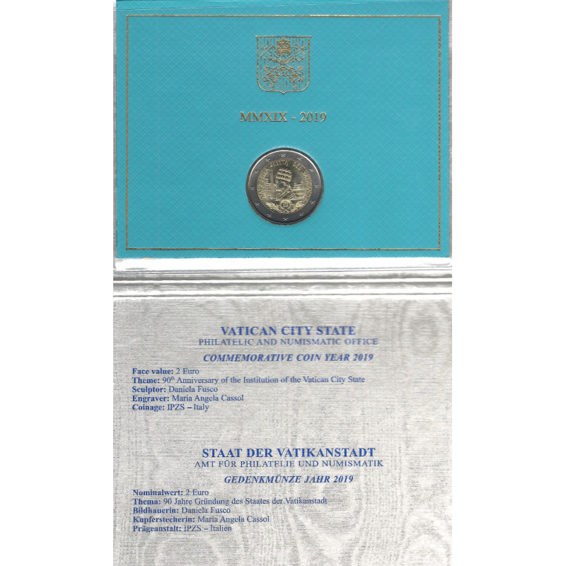 2 euros Vatican 2019 - Fondation de l’État en coffret BU.