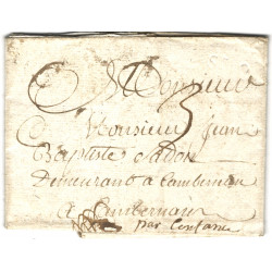 Timbre sec St LO (Saint-Lô) sur lettre pour Cambernon 1744. R