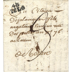 Marque linéaire en port du 48 ST LO sur lettre pour Rouen 1802.