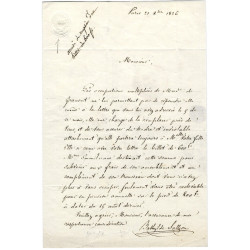 Cachet rouge Chambre des Députés sur lettre de Sénéchal 22 octobre 1836.