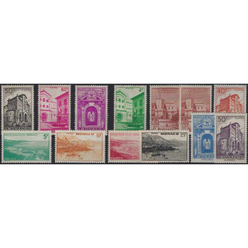 Monaco vues de la Principauté timbres N°307-313C série neuf**.