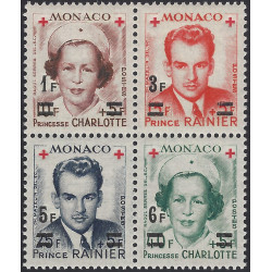 Croix-Rouge timbres de Monaco N°379A-382A série neuf**.