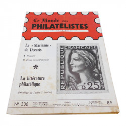 Lot de 19 magazines anciens, "Le Monde des Philatélistes", de 1974 à 1980.