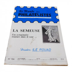 Lot de 19 magazines anciens, "Le Monde des Philatélistes", de 1974 à 1980.