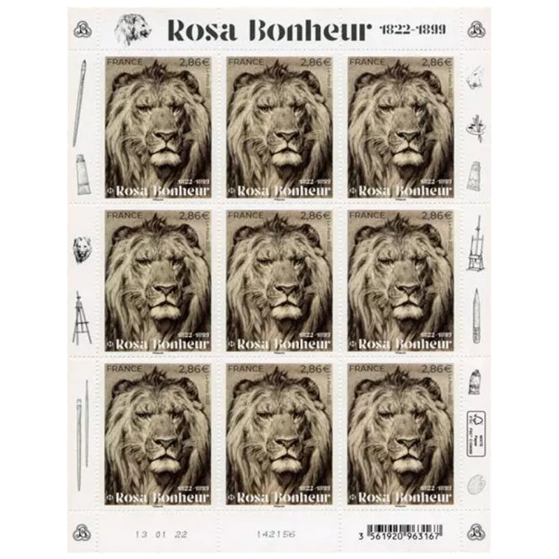 Timbre Rosa Bonheur en feuillet de France N°F53 neuf**.