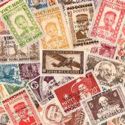 Indochine timbres de collection tous différents.
