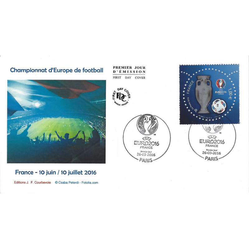 Coupe UEFA 2016 timbre de France N°5039 en FDC.