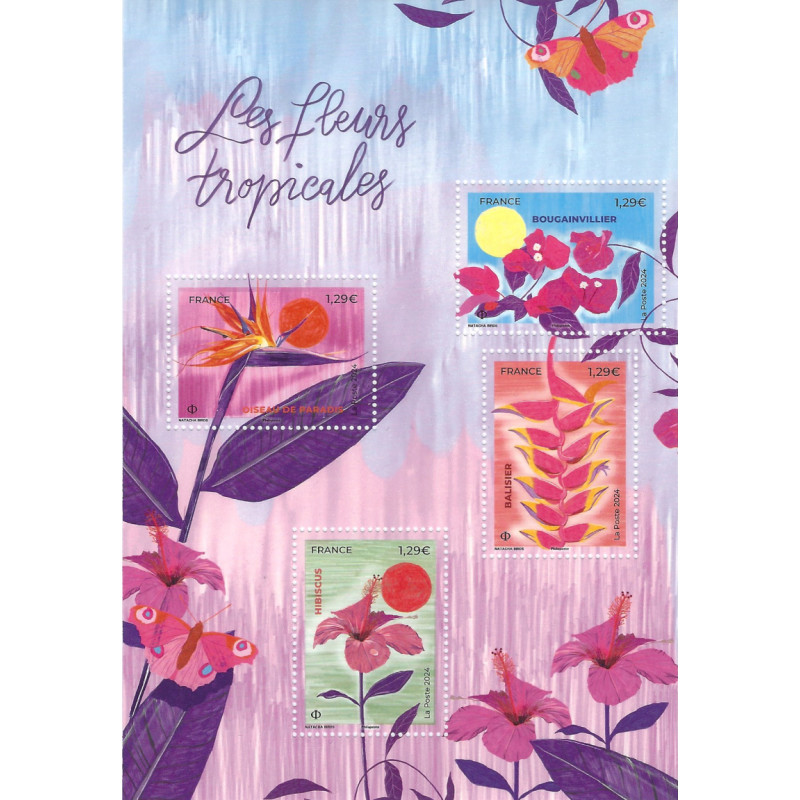 Feuillet de 4 timbres Fleurs tropicales F5470 neuf**.