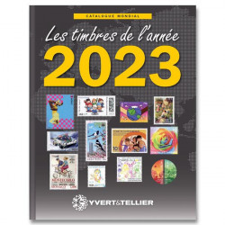 Catalogue Mondial des nouveautés de timbres 2023 en couleurs.