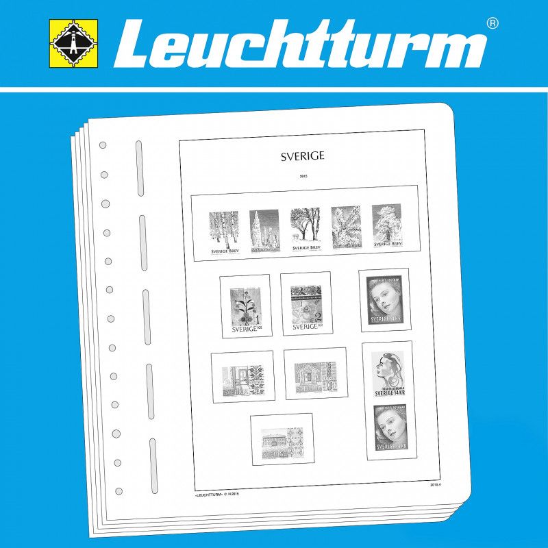 Feuilles pré imprimées Leuchtturm Suède 2023.