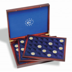 Leuchtturm 303369 Cassette à monnaie pour 105 pièces commémoratives et de collection de 2 euros en capsules - Cassette à monnaie