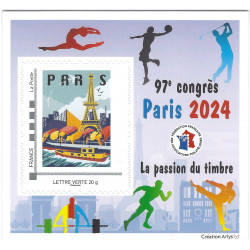 Feuillet souvenir de la FFAP N°23 - Paris 2024.