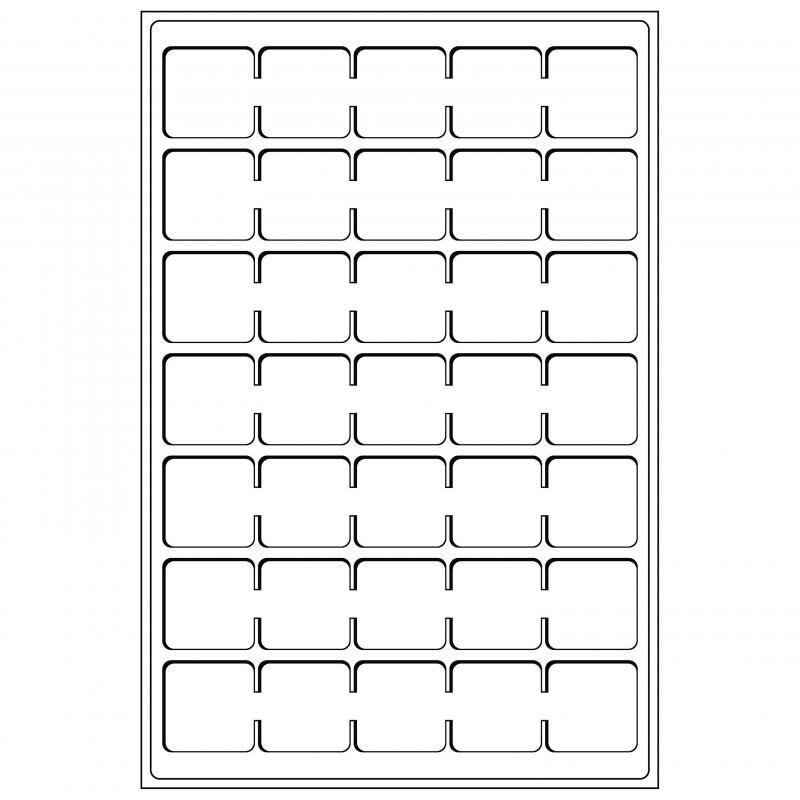 Plateaux numismatiques Leuchtturm format L à 35 cases carrées.