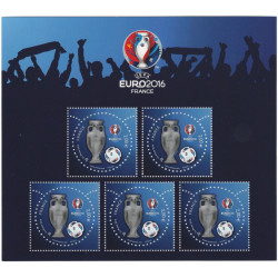 Feuillet de 5 timbres UEFA EURO 2016™ N°5050A neuf**.