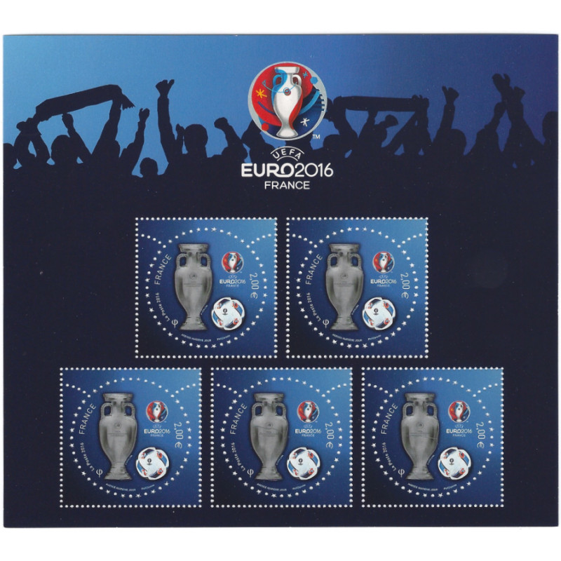 Feuillet de 5 timbres UEFA EURO 2016™ N°5050A neuf**.