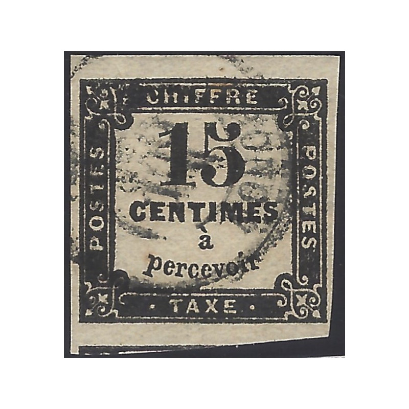 Timbre-taxe de France N°3 oblitéré.