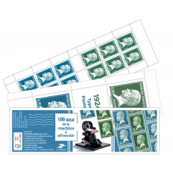 Carnet mixte gommé 100 ans de timbres type Pasteur.