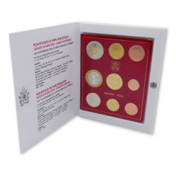 Série Euro Vatican 2024 - Armoiries du Pape François avec 5 euros bimétallique en coffret BU.
