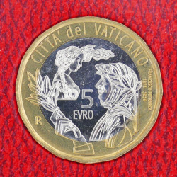 Série Euro Vatican 2024 - Armoiries du Pape François avec 5 euros bimétallique en coffret BU.