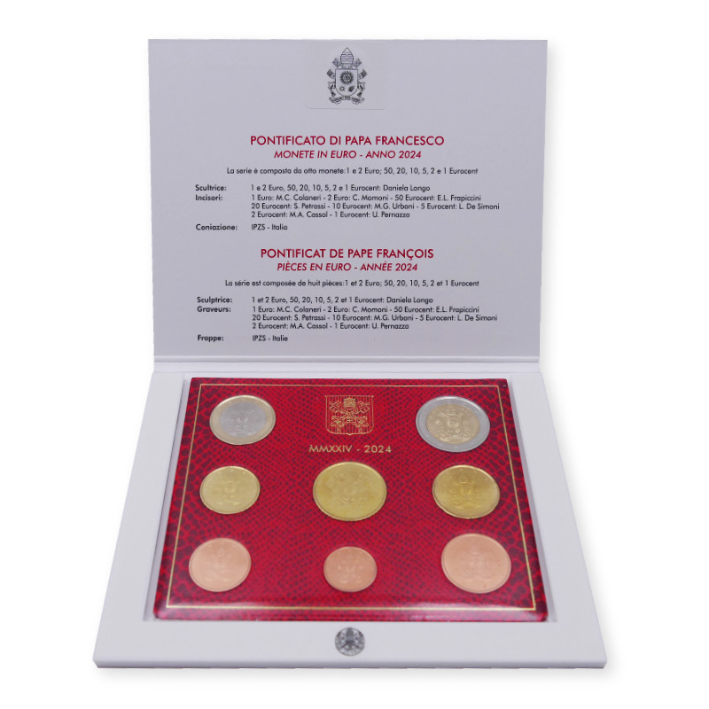 Série Euro Vatican 2024 - Armoiries du Pape François en coffret BU.