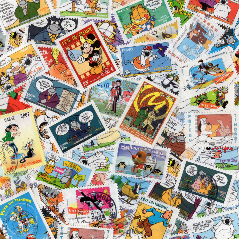 Timbres de France bandes dessinées tous différents.