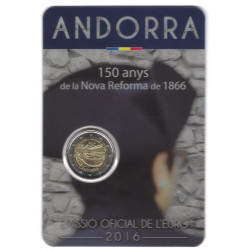 2 euros commémorative Andorre BU 2016 - Nouvelle Réforme de 1866.