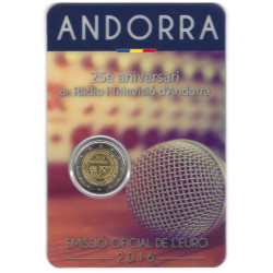 2 euros commémorative Andorre BU 2016 - Radio et Télévision.