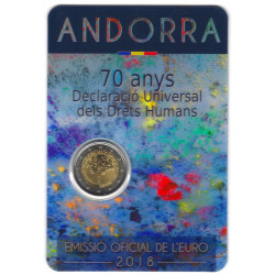 2 euros commémorative Andorre BU 2018 - Déclaration Droits de l'Homme.